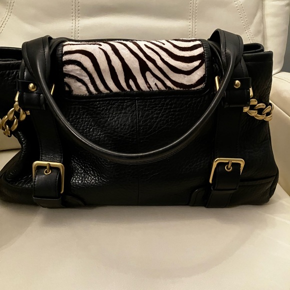 Black and White Zebra  Women's Bag by Keneth Cole genuine Leather.Vintage Y2K - Picture 4 of 12